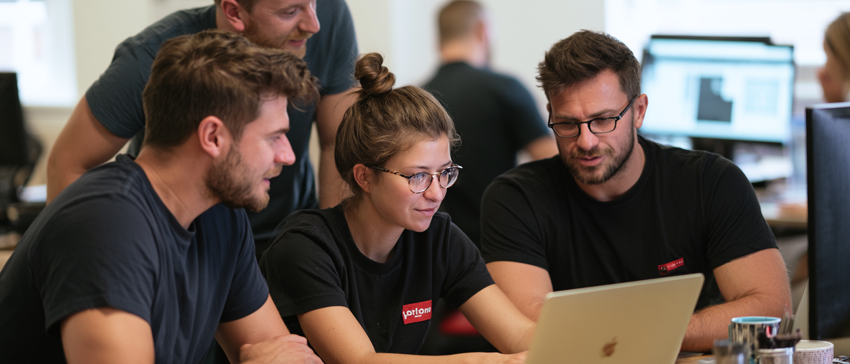 A small professional team at work — stable, continuing